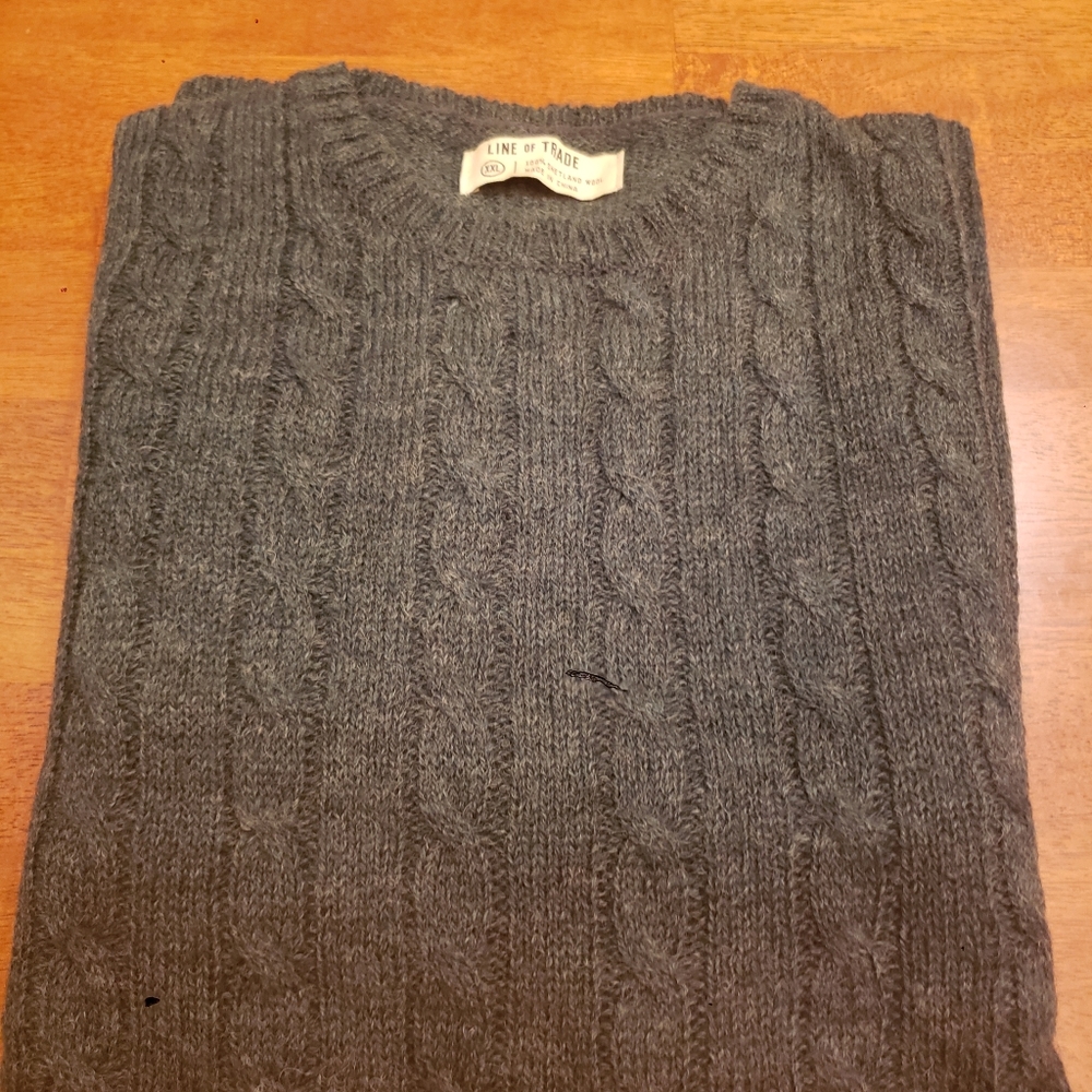 Line of Trade cable knit 100% Wool Sweater